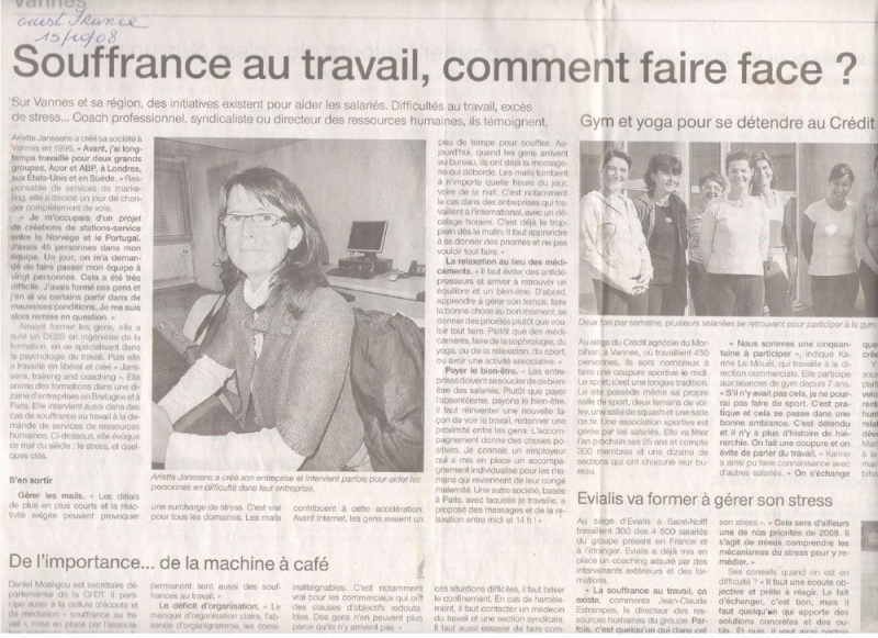 Ouest France – Souffrance au travail